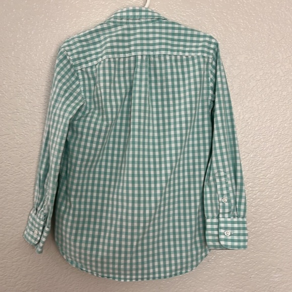 Crewcuts Teal Plaid Button Down Size 4/5 - Picture 3 of 3
